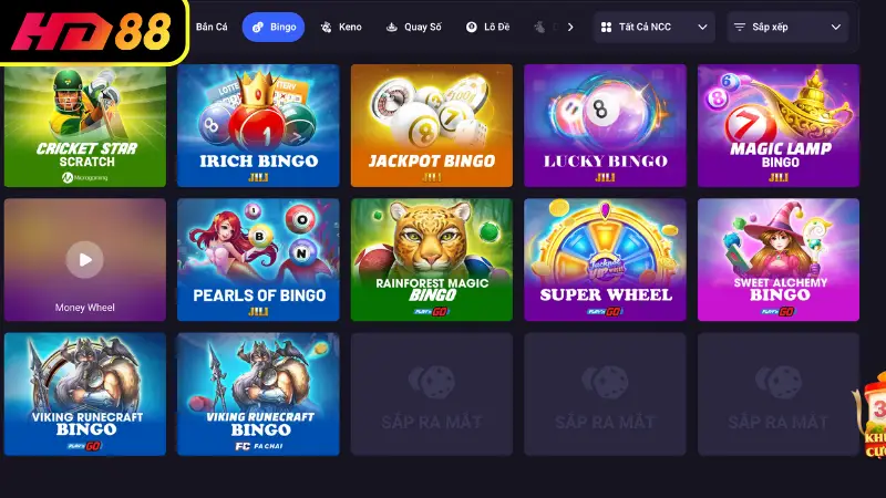 Tổng hợp các sảnh game ăn khách tại HD88