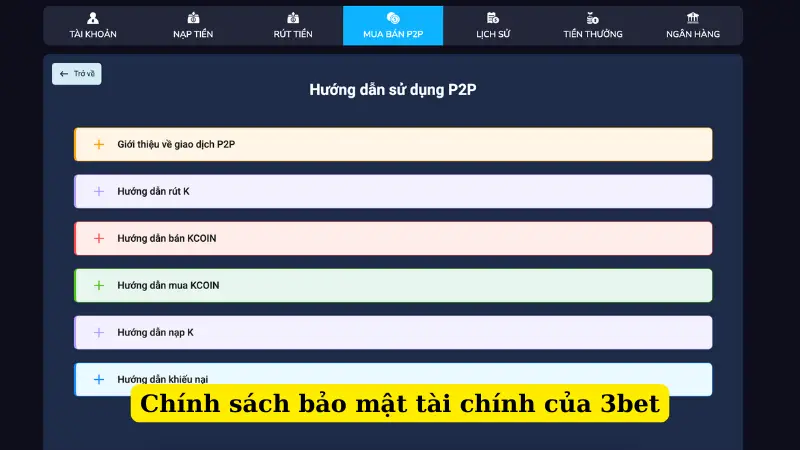 Chính sách bảo mật tài chính của 3bet