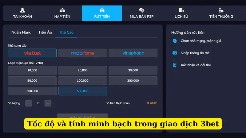 Tốc độ và tính minh bạch trong giao dịch 3bet